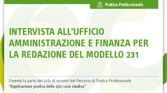 Immagine Intervista all’ufficio amministrazione e finanza per la redazione del Modello 231 | Euroconference